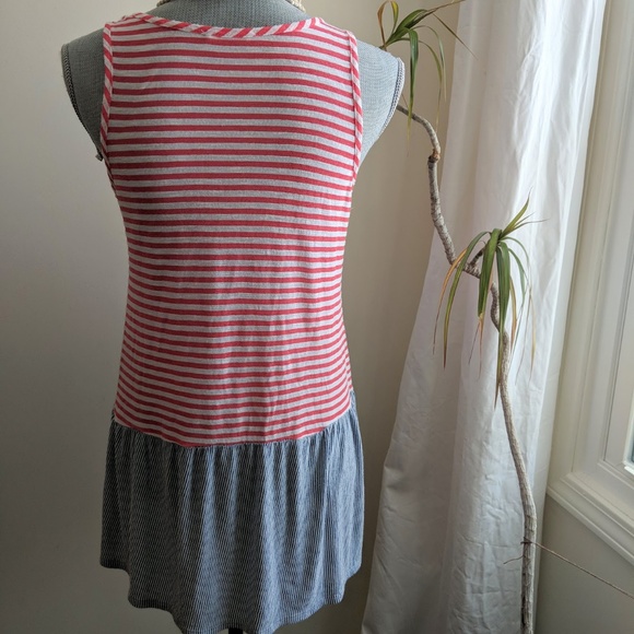 [Lime & Chili] Striped Peplum Sleeveless Tank Sz S - Picture 5 of 6